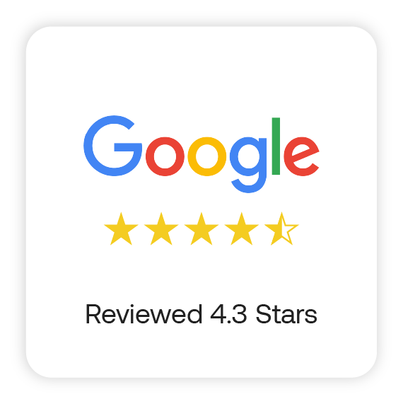 Rated 4.3 on Google